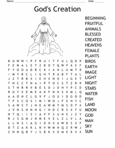 God s Creation Word Search WordMint