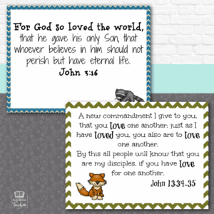 God s Love Bible Verse Cards Kids Bible Teacher