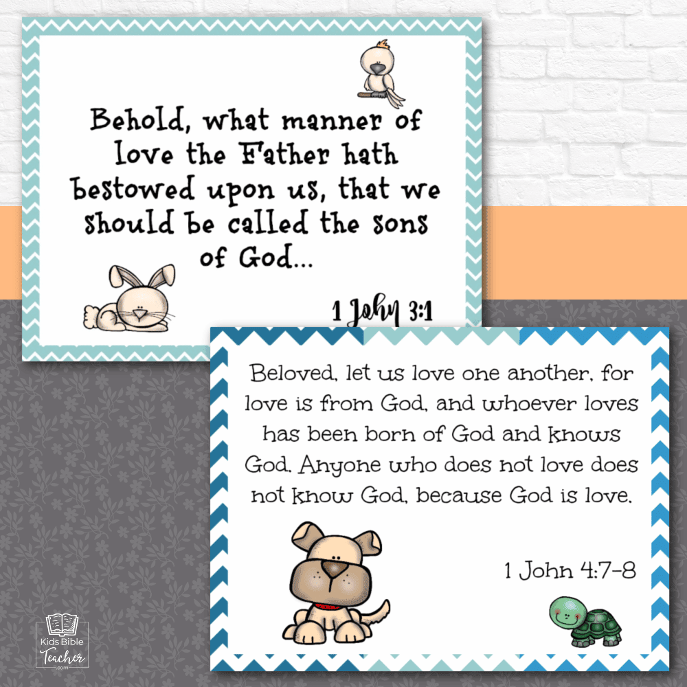 God s Love Bible Verse Cards Kids Bible Teacher