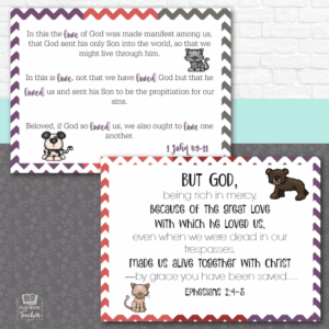 God s Love Bible Verse Cards Kids Bible Teacher