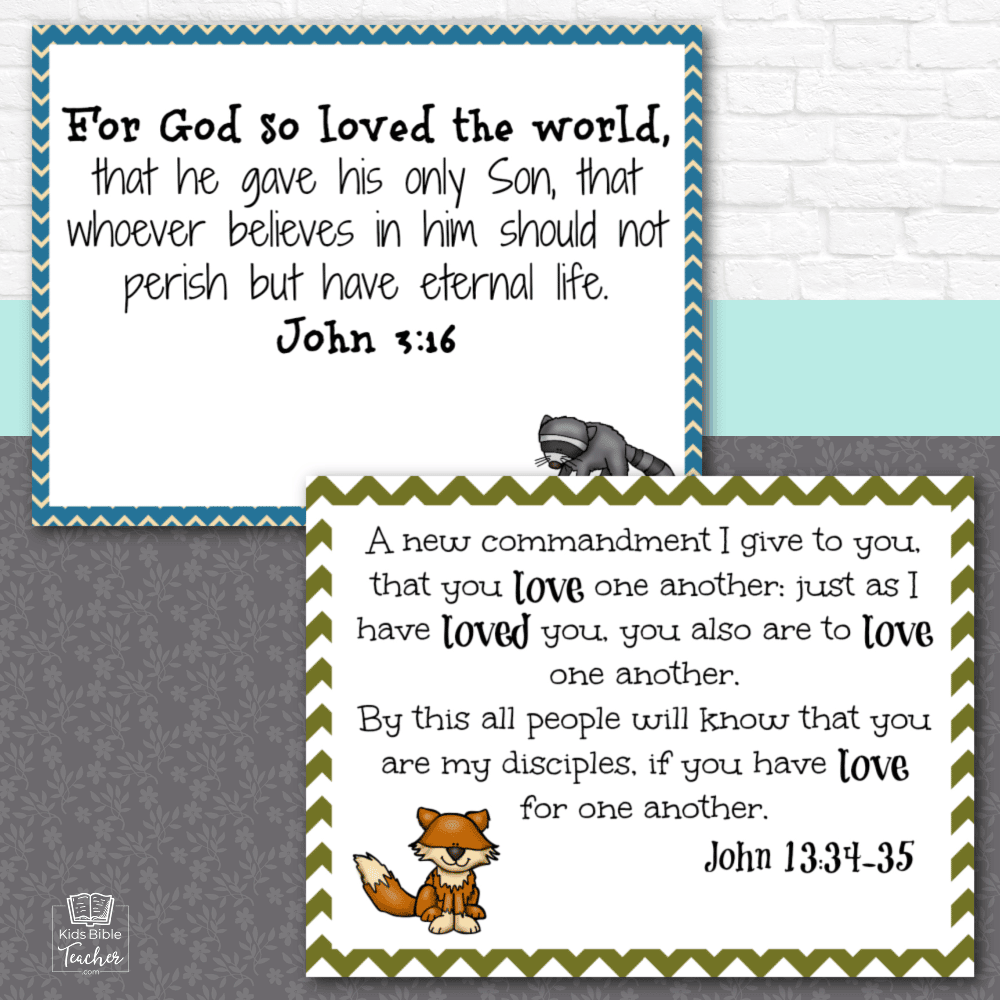 god s love bible verse cards kids bible teacher