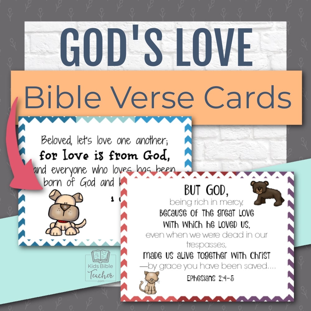 God s Love Bible Verse Cards Kids Bible Teacher