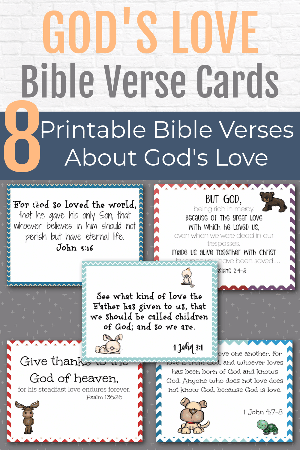 God s Love Bible Verse Cards Kids Bible Teacher