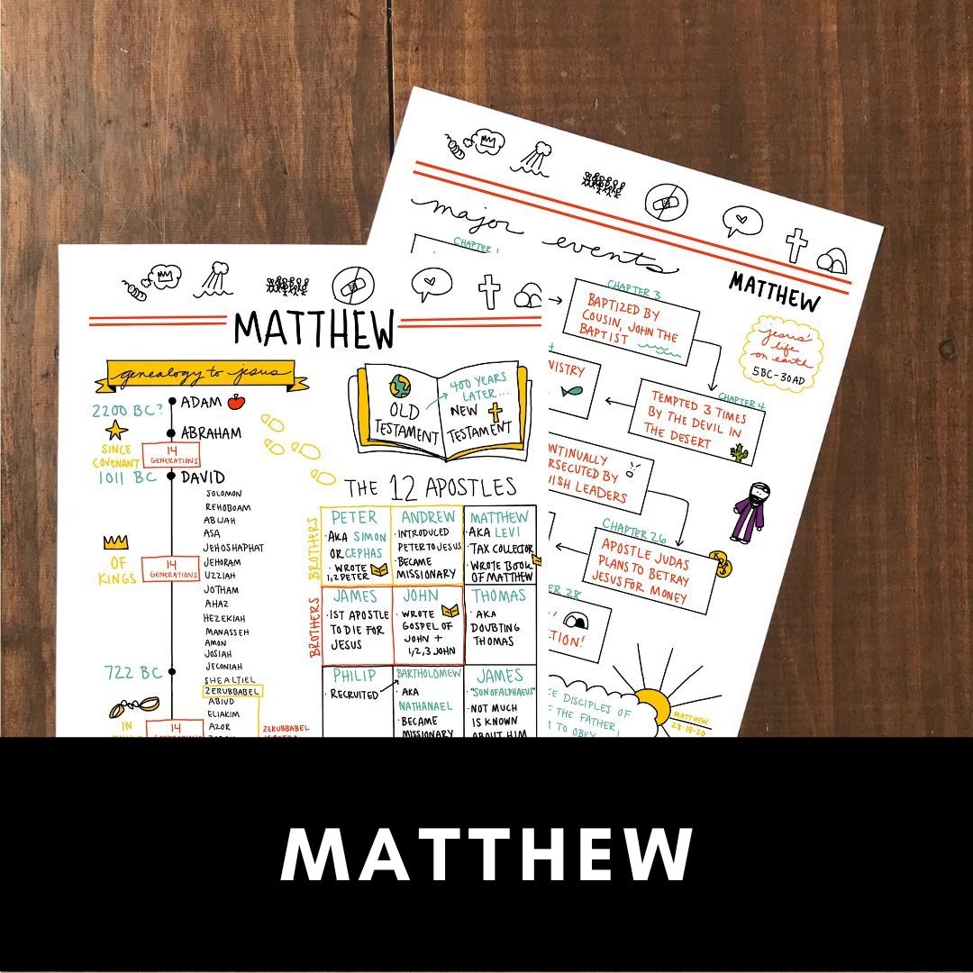 Gospel Matthew Printables For Bible Study