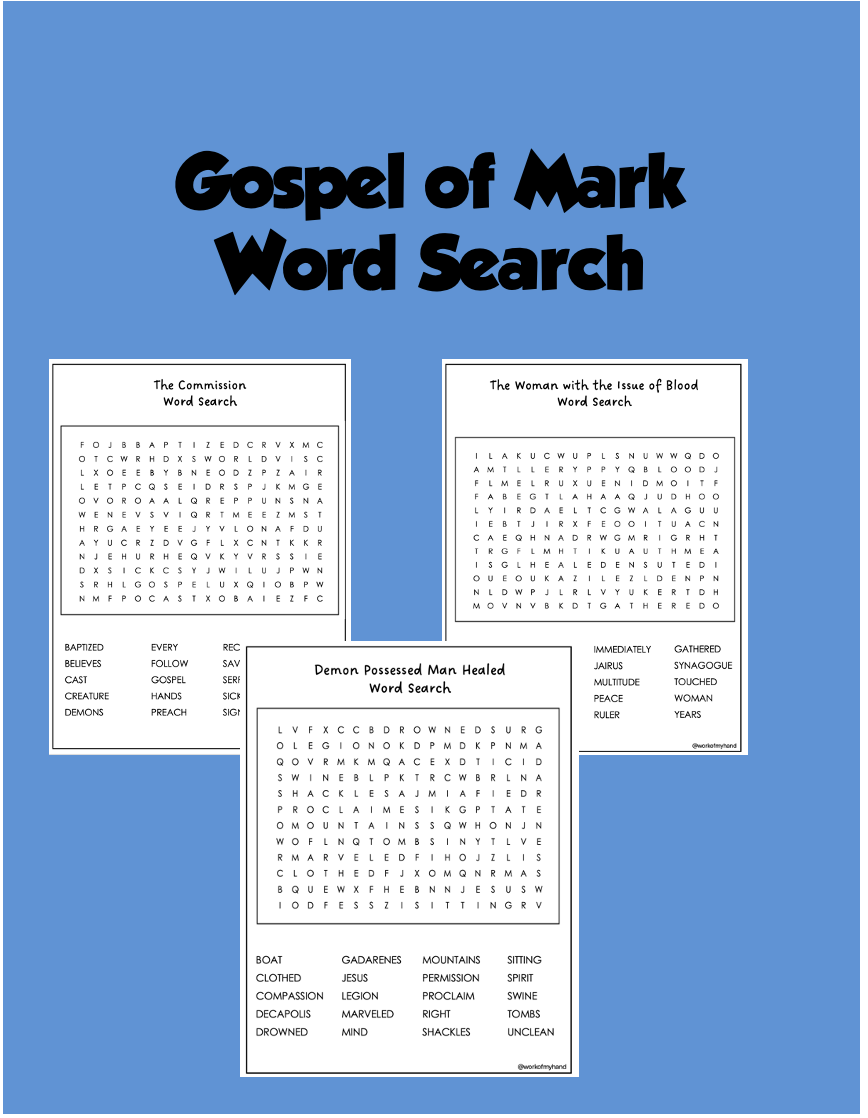 PMG Free Printable Bible Word Search