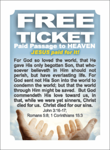 Gospel Tract Free Ticket Hot Ticket Laminated Gospel Tract Card 41870 BTP