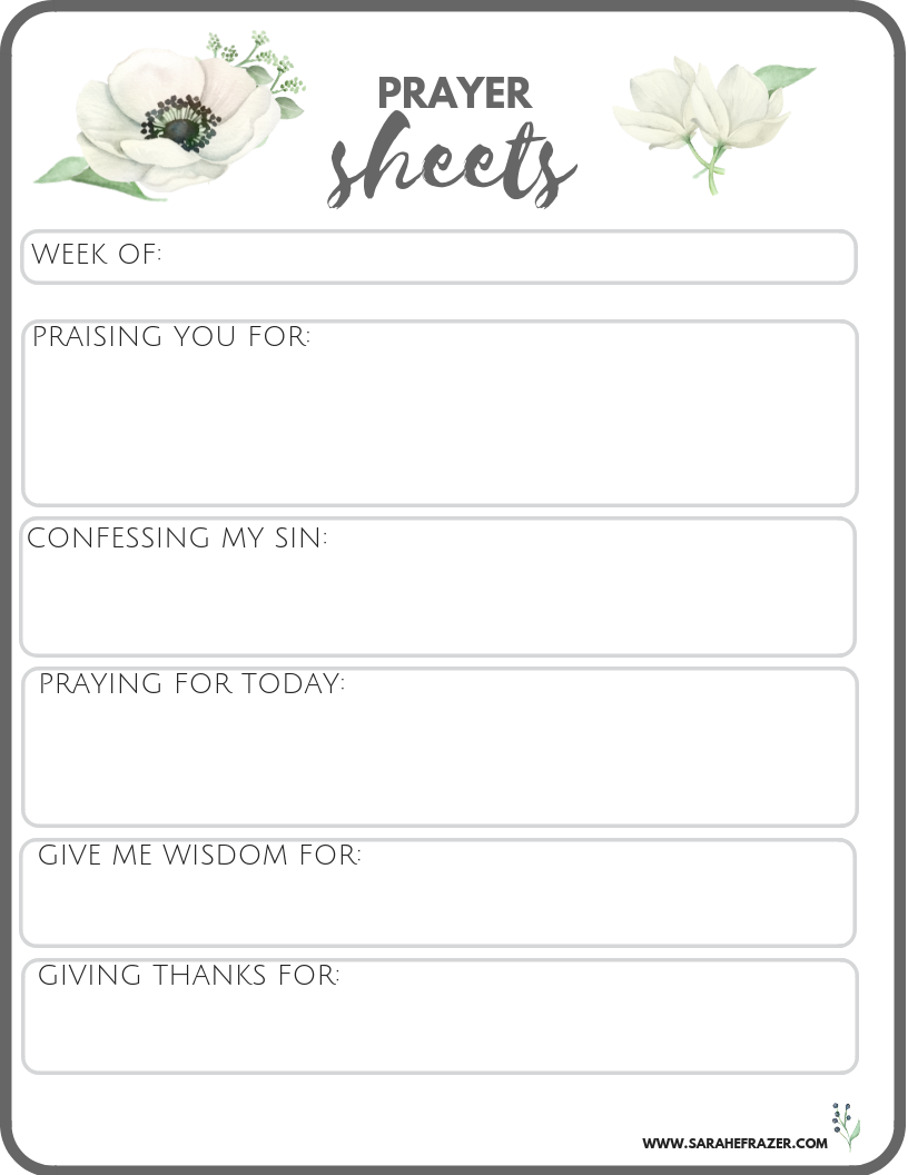 Free Printable Prayer Bible Study Worksheets