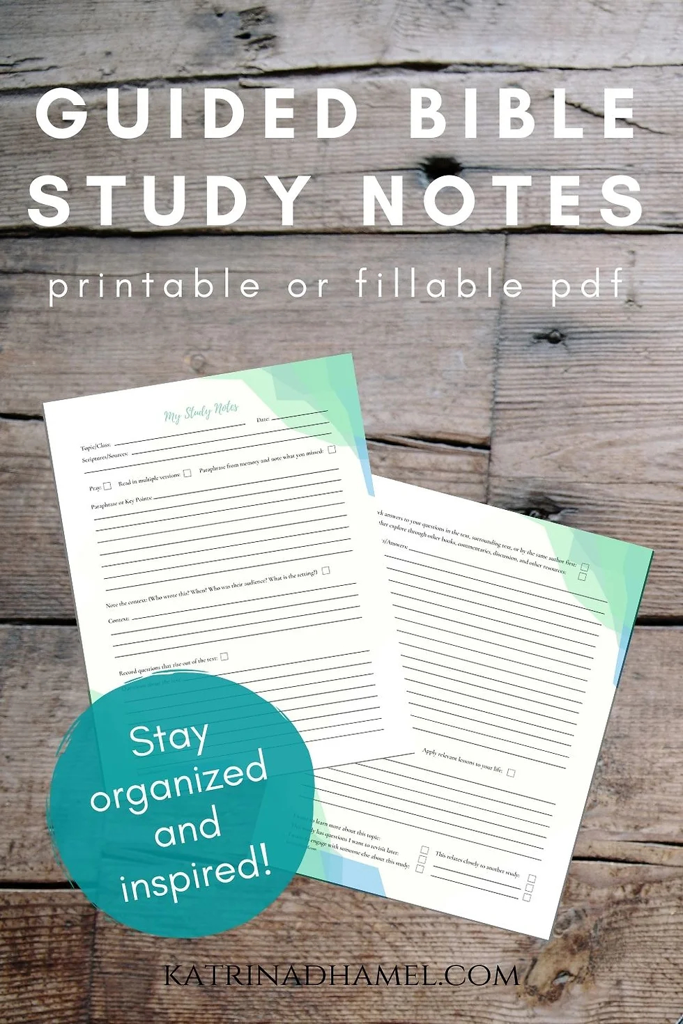 guided bible study notes stay organized and inspired