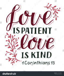 Hand Lettering Bible Verse Love Patient Stock Vector Royalty Free 1587600880 Shutterstock