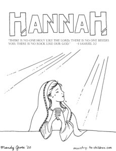 Hannah Coloring Page Ministry To Children