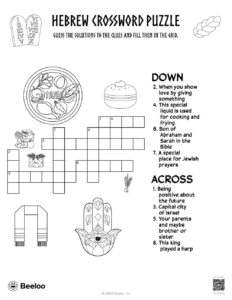 Hebrew Crossword Puzzle Beeloo Printable Crafts And Activities For Kids