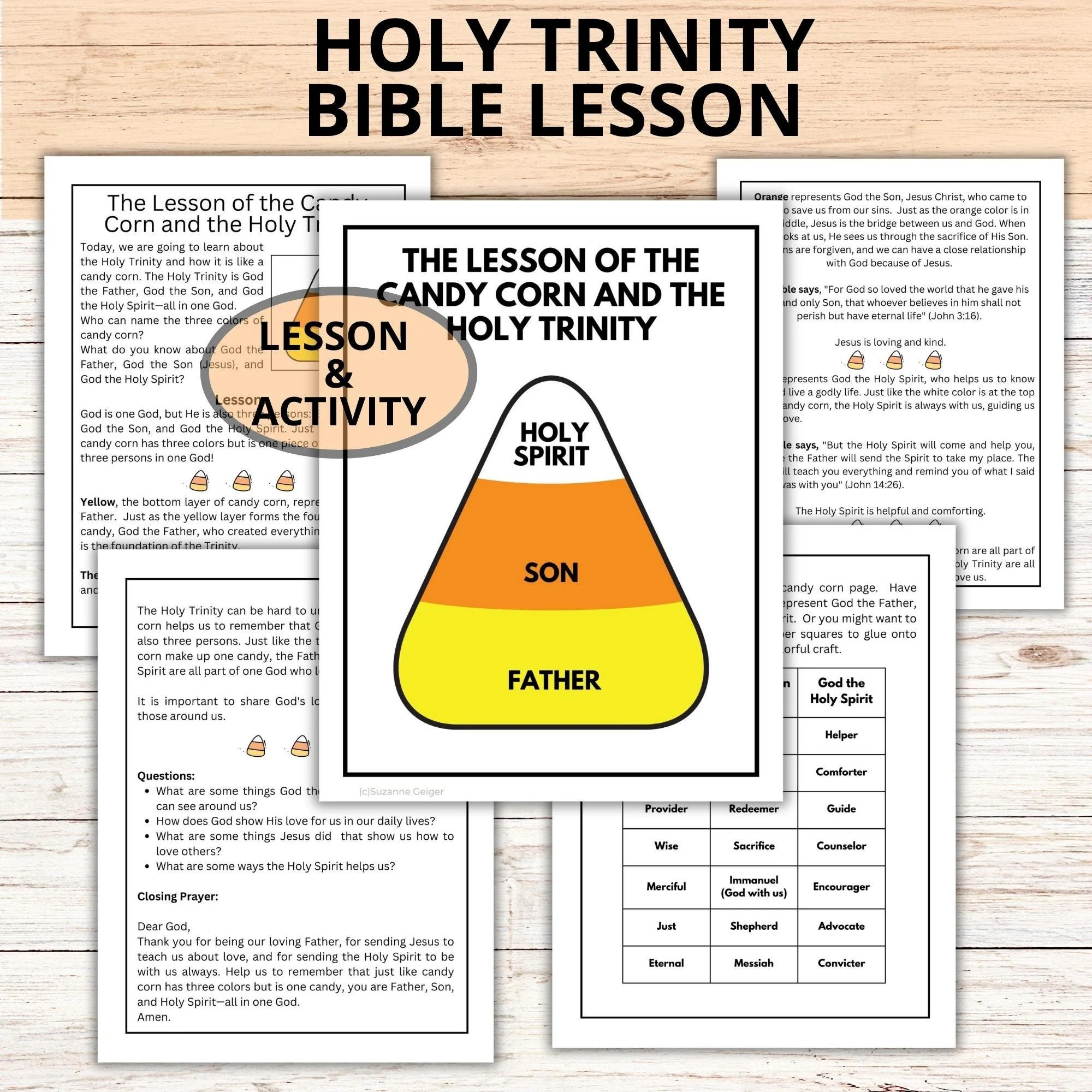 Holy Trinity Bible Lesson For Kids Candy Corn Printable Sunday School Holy Trinity Sunday School Craft Matthew 28 19 Kids Bible Activity Etsy