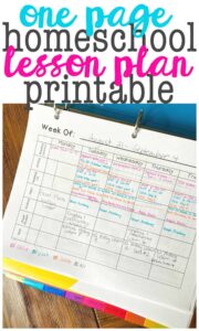 Homeschool Lesson Plan Printable I Can Teach My Child