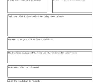 How To Do A Word Study In The Bible Christian Counseling Worksheets Library