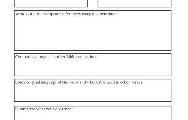 How To Do A Word Study In The Bible Christian Counseling Worksheets Library