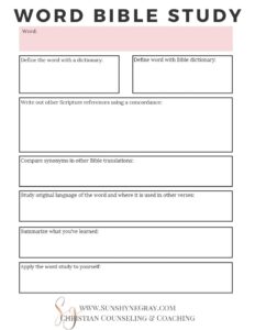 How To Do A Word Study In The Bible Christian Counseling Worksheets Library
