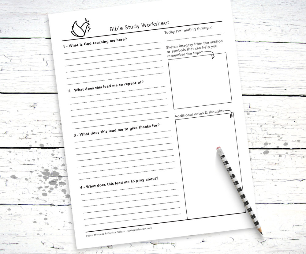 Printable Christian Bible Study Worksheets