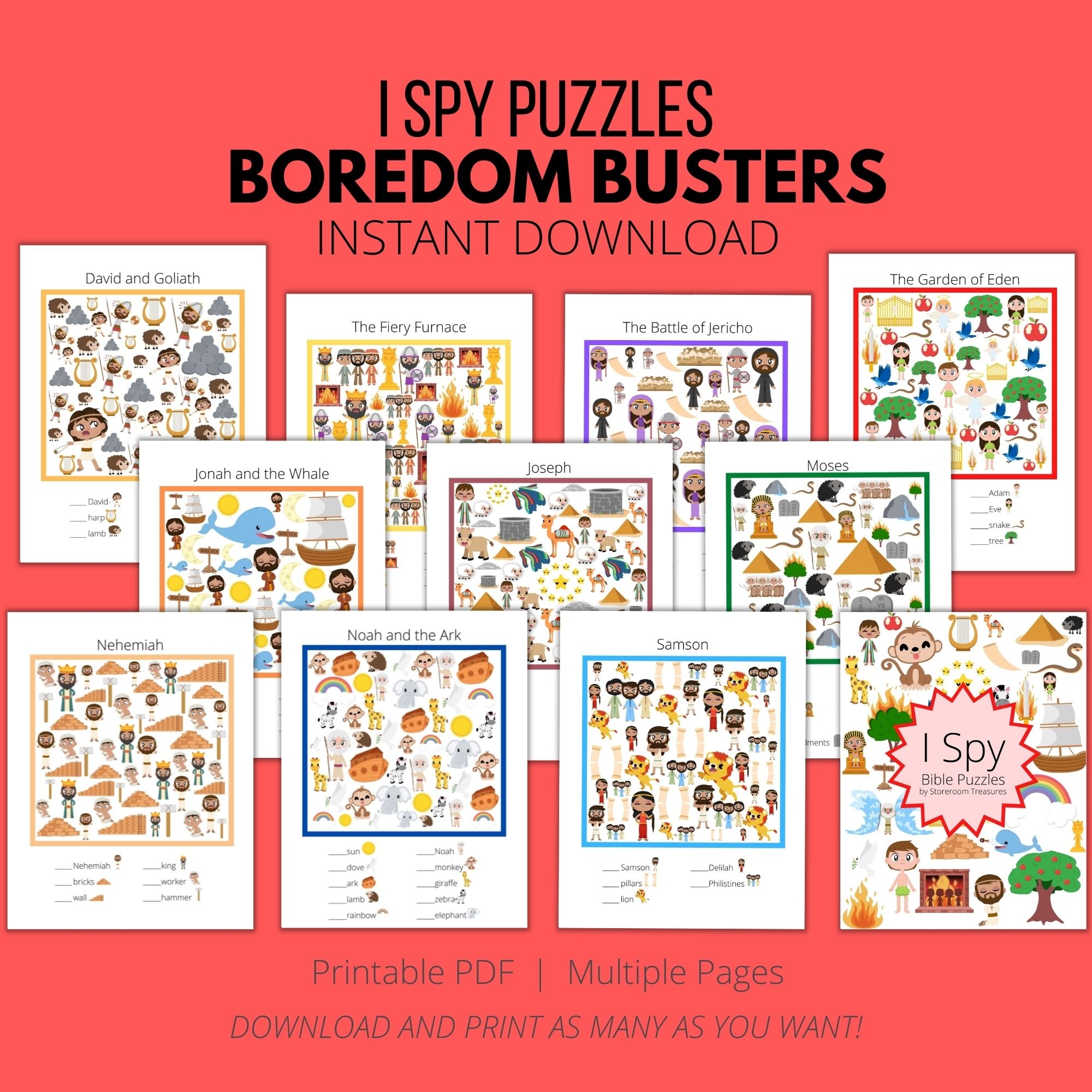 I Spy Bible Puzzles Sunday School Printables Classful