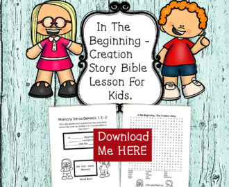 In The Beginning Creation Story Bible Lesson For Kids