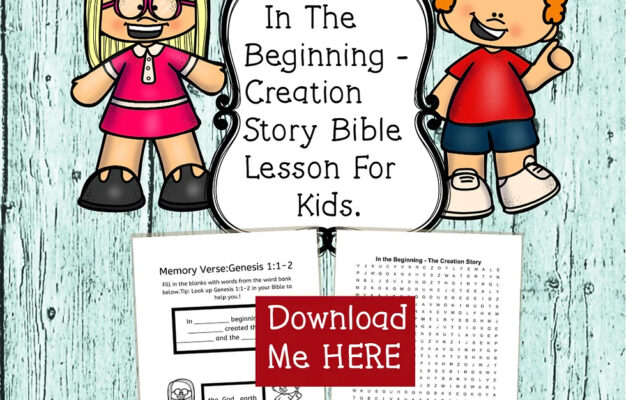 In The Beginning Creation Story Bible Lesson For Kids