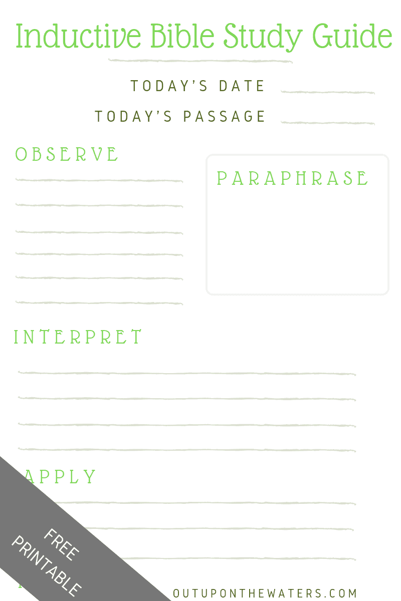 Beginner Printable Bible Study Guide