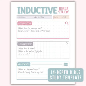 Inductive Bible Study Printable Template Bible Study Guide How To Study The Bible Christian Printable In depth Bible Study Template Pdf Etsy