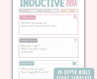 Inductive Bible Study Printable Template Bible Study Guide How To Study The Bible Christian Printable In depth Bible Study Template Pdf Etsy