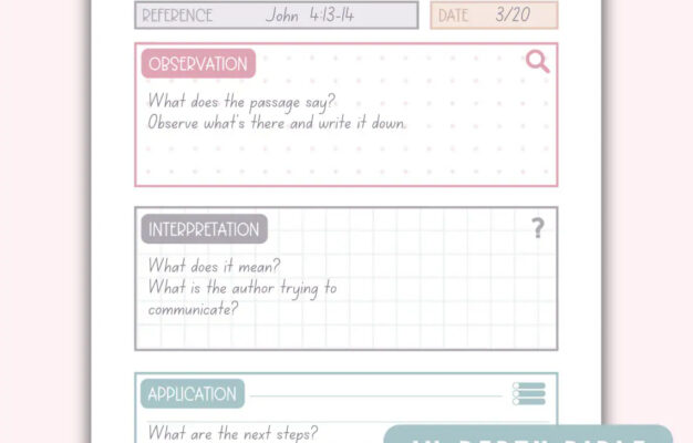 Inductive Bible Study Printable Template Bible Study Guide How To Study The Bible Christian Printable In depth Bible Study Template Pdf Etsy