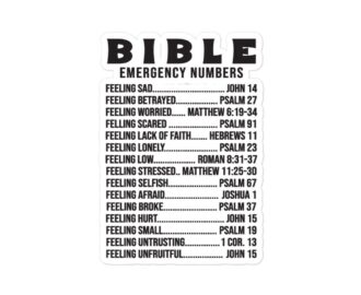 Inspirational Bubble free Stickers Bible Emergency Numbers Religious Stickers Gift For Christian Etsy