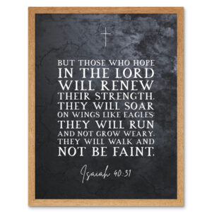 Isaiah 40 31 Those Who Hope In The Lord Will Renew Their Strength Christian Bible Verse Quote Scripture Typography Art Print Framed Poster Wall Decor 12x16 Inch Walmart
