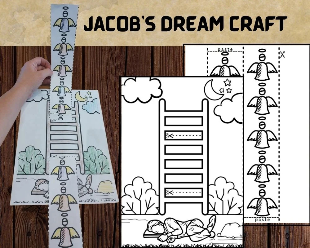 Jacob s Dream Printable Sunday School Craft Bible Story Activity Kids Instant Download Genesis Old Testament homeschool Worksheets Etsy