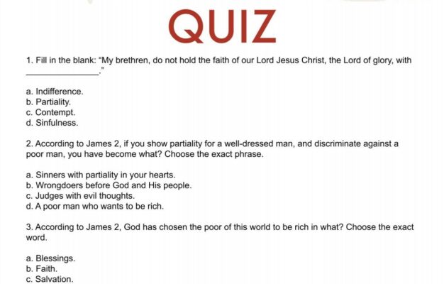 James 2 Quiz Orthodox Christian Bible Studies