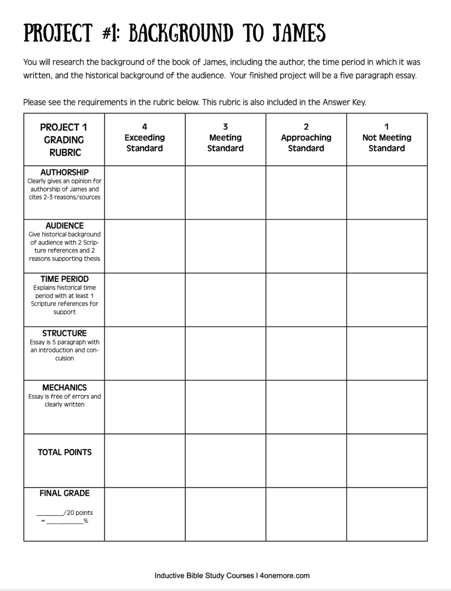 James Self Study Workbook For Inductive Bible Study PHYSICAL WORKBOOK 4onemore
