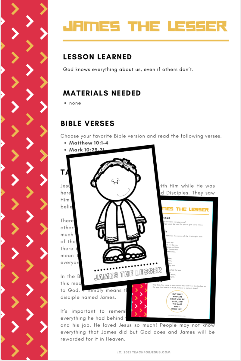 Printable Children's Bible Lessons