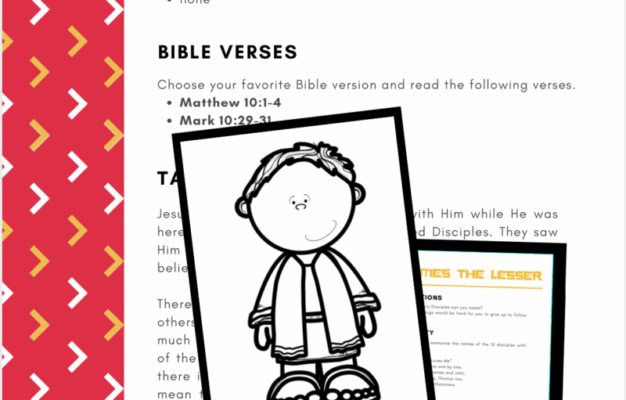 James The Lesser Preschool Bible Lesson Teach For Jesus