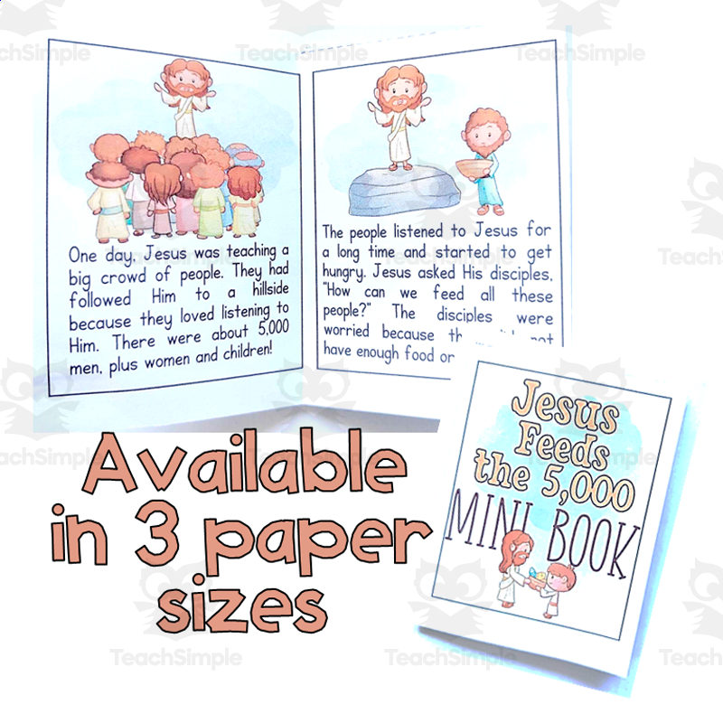 Jesus Feeds The 5 000 Bible Story Foldable Mini Book Grade 1 2 3 ELA By Teach Simple