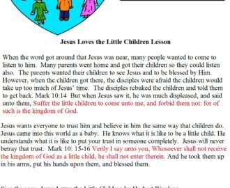 Jesus Loves Children Sunday School Lesson