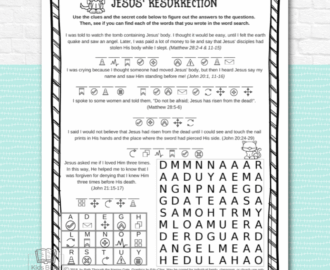 Jesus Resurrection Easter Activity Pages Kids Bible Teacher
