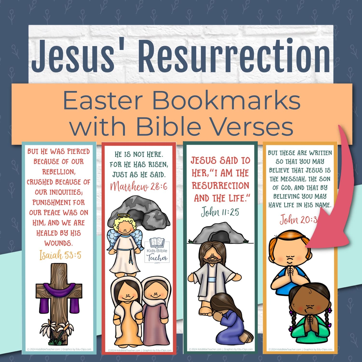 Jesus Resurrection Easter Craft Bookmarks With Easter Bible Verses Kids Bible Teacher