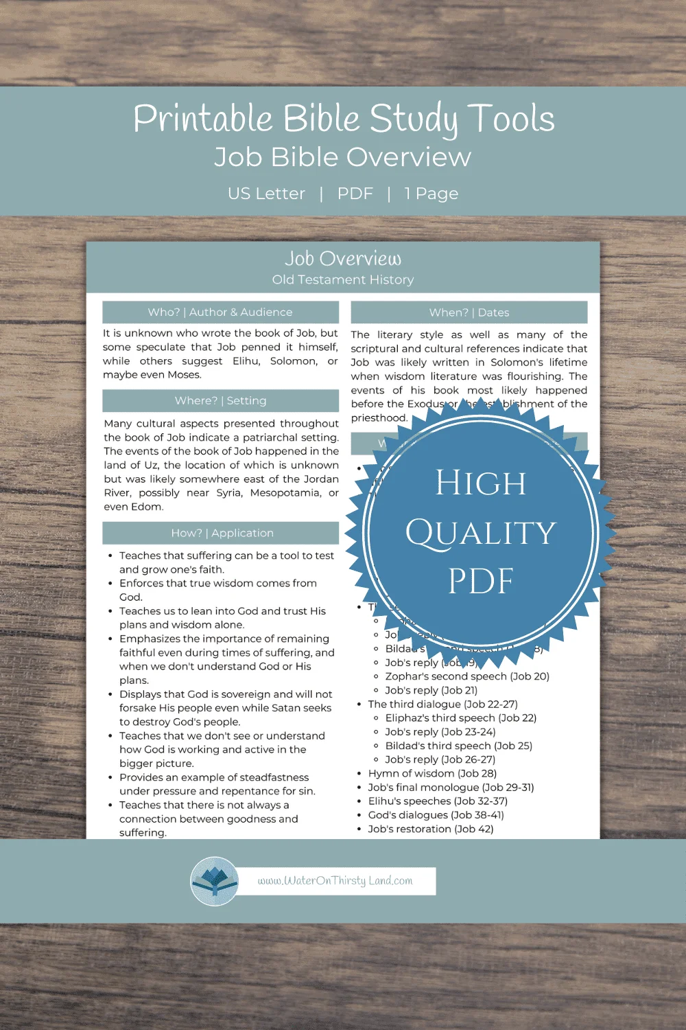 Bible Overview Printable