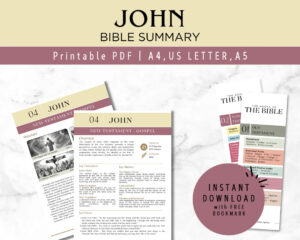 John Bible Study Printable Cheat Sheet New Testament Summary Christian Digital Bible Study Guide Devotional Instant Download Etsy