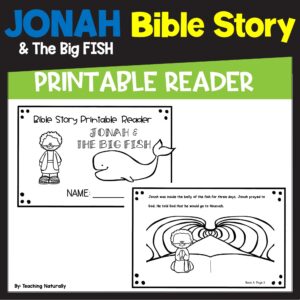 Jonah And The Big Fish Whale Bible Story Printable Reader Bible Lesson Activity Classful
