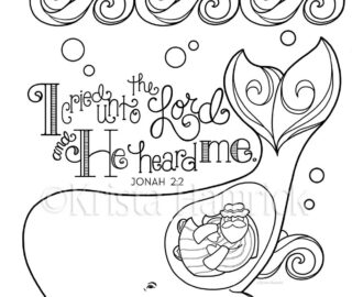 Jonah And The Whale Coloring Page 8 5X11 Bible Journaling Tip in 6X8 Etsy