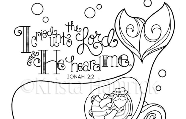 Jonah And The Whale Coloring Page 8 5X11 Bible Journaling Tip in 6X8 Etsy