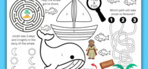 Jonah And The Whale Kids Printable Activity Sheet Bible Story Coloring Activity Page Jonah And The Whale Sunday School Activity Etsy