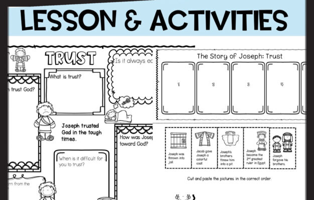 Joseph And His Coat Of Many Colors Bible Lesson With Bible Study Worksheets For Kids Etsy