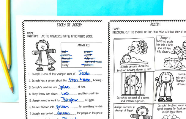 Joseph Printable Activity Sheets Craft For Sunday School Or Bible Class Print And Go Bible Lesson For Elementary Students Etsy