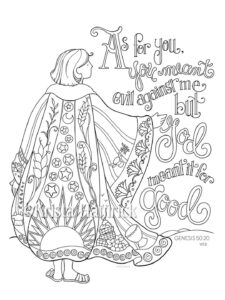 Joseph s Coat Of Many Colors Coloring Page 8 5X11 Bible Journaling Tip in 6X8 Etsy