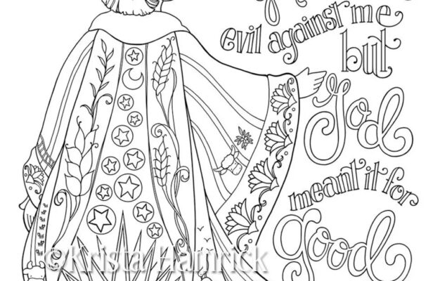 Joseph s Coat Of Many Colors Coloring Page 8 5X11 Bible Journaling Tip in 6X8 Etsy