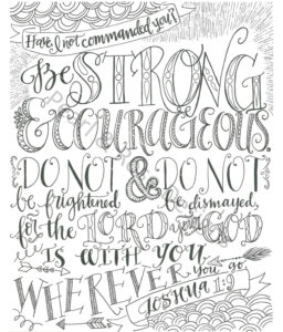 Joshua 1 9 Be Strong And Courageous Bible Verse Printable Hand